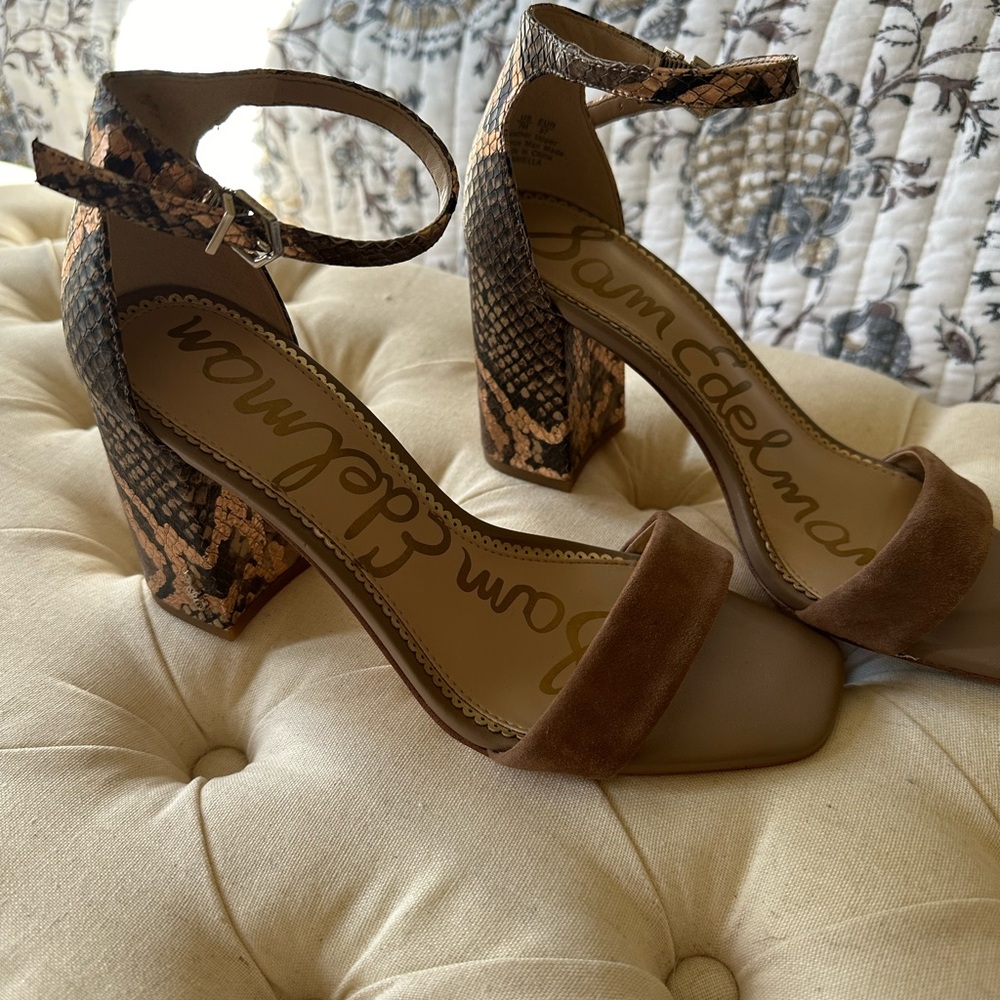 Sam Edelman Yaro Block Heel Snakeskin size 7